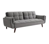 Vente-unique-Divano letto 3 posti clic-clac in Velluto Grigio - GULCAN