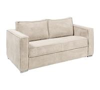 Vente-unique - Divano letto 3 posti Loreto - velluto - beige