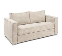 Vente-unique - Divano letto 3 posti Loreto - velluto - beige