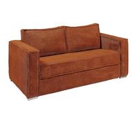 Vente-unique - Divano letto 3 posti Loreto - velluto - terracotta