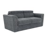 Vente-unique - Divano letto 3 posti Rizora - poliestere - grigio antracite