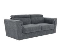Vente-unique - Divano letto 3 posti Rizora - poliestere - grigio antracite