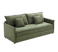 Vente-unique - Divano letto 3 posti Seraba - poliestere - kaki