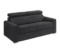 Vente-unique - Divano letto 3 posti Vizir - velluto - grigio