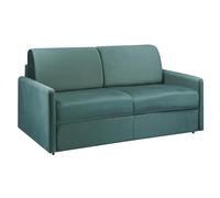 Vente-unique - Divano letto 4 posti Calife - velluto - verde smeraldo