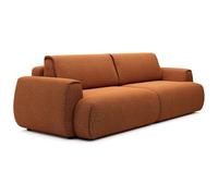 Vente-unique - Divano letto 4 posti Monelia - poliestere - terracotta