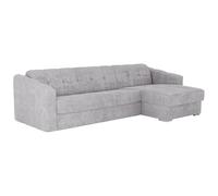 Vente-unique-Divano letto angolare express Tessuto testurizzato Grigio chiaro Posto letto 160cm doghe larghe Materasso 14cm - DARIELO