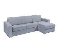 Vente-unique-Divano letto angolare reversibile express in Tessuto Grigio Letto 160 cm con doghe larghe Materasso 14 cm - CALITO
