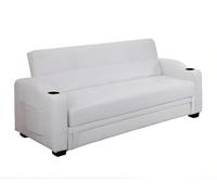 Vente-unique-Divano letto clic clac in similpelle Bianco - MIRELLA