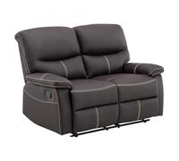 Vente-unique - Divano relax 2 posti Canby - similpelle - marrone