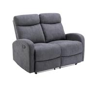 Vente-unique - Divano relax 2 posti Evelyn - poliestere - grigio