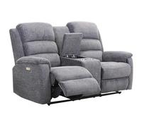 Vente-unique - Divano relax 2 posti Nevers - poliestere - grigio