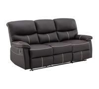 Vente-unique - Divano relax 3 posti Canby - similpelle - marrone