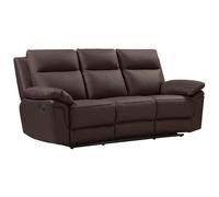 Vente-unique - Divano relax 3 posti Pakita - pelle - marrone