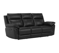 Vente-unique - Divano relax 3 posti Pakita - pelle - nero