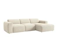 Vente-unique - Divano relax 5 posti Pogni - velluto - beige