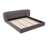 Vente-unique Larumo de Maison Céphy - Letto da 180 x 200 cm, con testiera curva, in spugna, colore: grigio