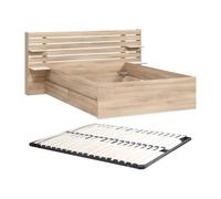 Vente-unique - Letto 140 x 190 cm con vani portaoggetti le + Rete - TENALIA