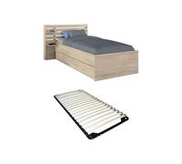 Vente-unique - Letto 90 x 200 cm Con vani portaoggetti le + Rete - TENALIA