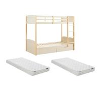 Vente-unique - Letto a castello 2 posti Limodara - mdf - beige