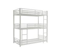 Vente-unique - Letto a castello 3 posti Elouan - metallo - bianco