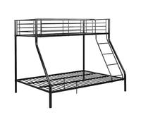 Vente-unique - Letto a Castello 90 e 140 x 190 cm Acciaio Nero - ELEVATIO IV