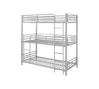 Vente-unique-Letto a castello triplo 3 x 90 x 190 cm Metallo Argento - ELOUAN III