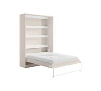 Vente-unique-Letto a scomparsa 140 x 200 cm - Apertura verticale manuale - Con LED - Beige - RAPILI