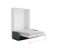 Vente-unique - Letto a scomparsa 2 posti Beganio - truciolato - le chiaro