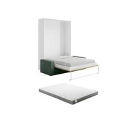 Vente-unique - Letto a scomparsa 2 posti Beganio - truciolato - le chiaro