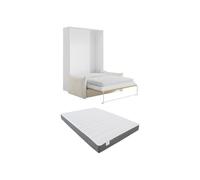 Vente-unique - Letto a scomparsa 2 posti Beganio - truciolato - le chiaro