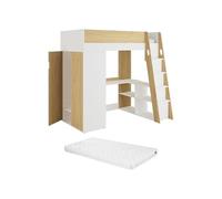 Vente-unique - Letto a soppalco 1 posto Armonesa - mdf - le chiaro