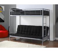 Vente-unique - Letto a soppalco con Divano Letto 90 x 190 cm Metallo Argento - MODULO V