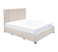 Vente-unique - Letto con 3 cassetti 160 x 200 cm Tessuto Beige - LIAKO