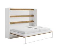 Vente-unique-Letto estraibile 140 x 200 cm Apertura orizzontale manuale Con LED Bianco e le - RAPILI