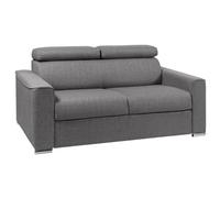 Vente-unique LINEA SOFA Divano letto 2 posti a ribalta in Tessuto Grigio - Larghezza Materasso 120 cm - Spessore 18 cm - VIZIR