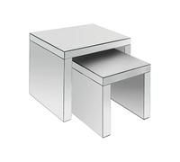 Vente-unique - Lot de 2 Tables Basses en MDF et Miroir - YERVINI