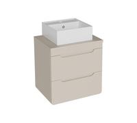 Vente-unique - Mobile con lavabo singolo Aruba - L 60cm x P 46cm x H 59cm - mdf - beige