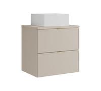 Vente-unique - Mobile con lavabo singolo Ondil - L 60cm x P 45cm x H 60cm - mdf - beige