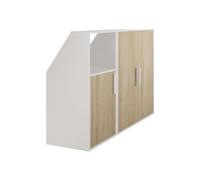 Vente-unique-Mobile per mansarda 3 ante e 1 nicchie Bianco e le - ADEZIO