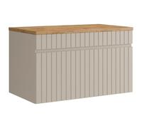 Vente-unique - Mobile sotto lavabo Satara - L 80cm x P 46cm x H 46cm - mdf - beige