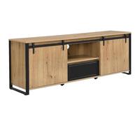 Vente-unique - Mobile TV basso Belinaro - L 170cm x P 40cm x H 60cm - mdf - le chiaro
