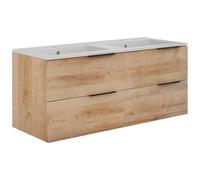 Vente-unique - Mobili da bagno sospesi Nisaya con lavabo - le chiaro - 120 cm