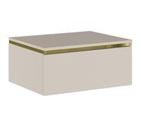Vente-unique Pascal Morabito-Comodino sospeso con 1 cassetto Beige e Dorato - VUKIA