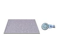 Vente-unique-Piatto per doccia da posare o da incasso 140x90cm Resina SMC Bianco marmorizzato - LYROSA