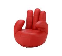 Vente-unique - Poltrona a forma di mano girevole in similpelle Rosso - CATCHY