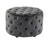 Vente-unique - Pouf FOURCA in velluto - Grigio