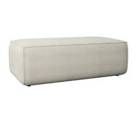 Vente-unique - Pouf in Velluto a coste Panna AMELIA