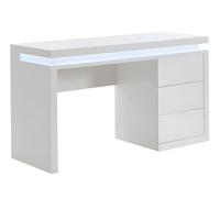 Vente-unique - Scrivania - 3 cassetti - LED - MDF Laccato Bianco - Emerson