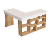Vente-unique-Scrivania angolare con scomparti Bianco e le - LILEUL